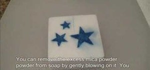 Make mica stenciled star soap