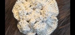 Crochet  a flower hair clip