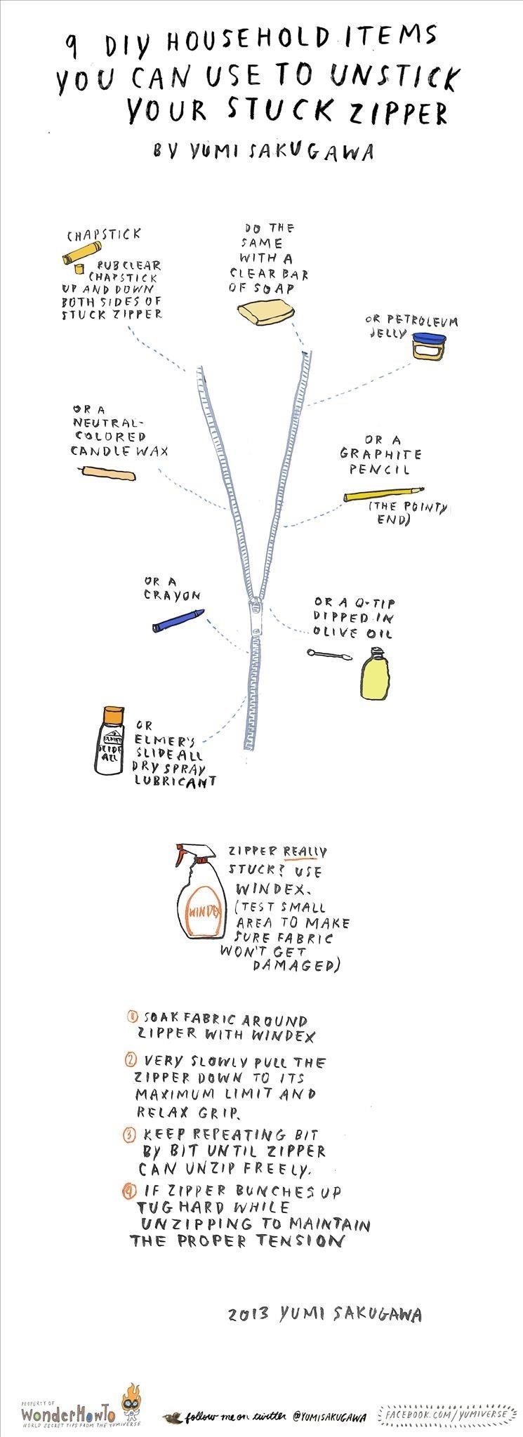 How To Get Jacket Zipper Unstuck 9 Common Household Items That Can Unstick Your Stuck Zipper « The Secret  Yumiverse :: WonderHowTo