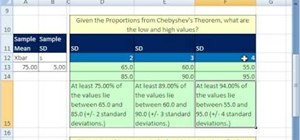 Use Chebyshev's Theorem in Microsoft Excel