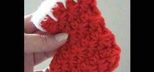 Crochet a miniature Christmas stocking