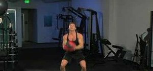Practice 2-1 arm snatches with a medicine ball