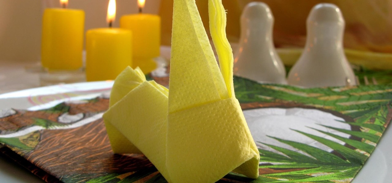 Make Napkins Origami Rabbit for Easter