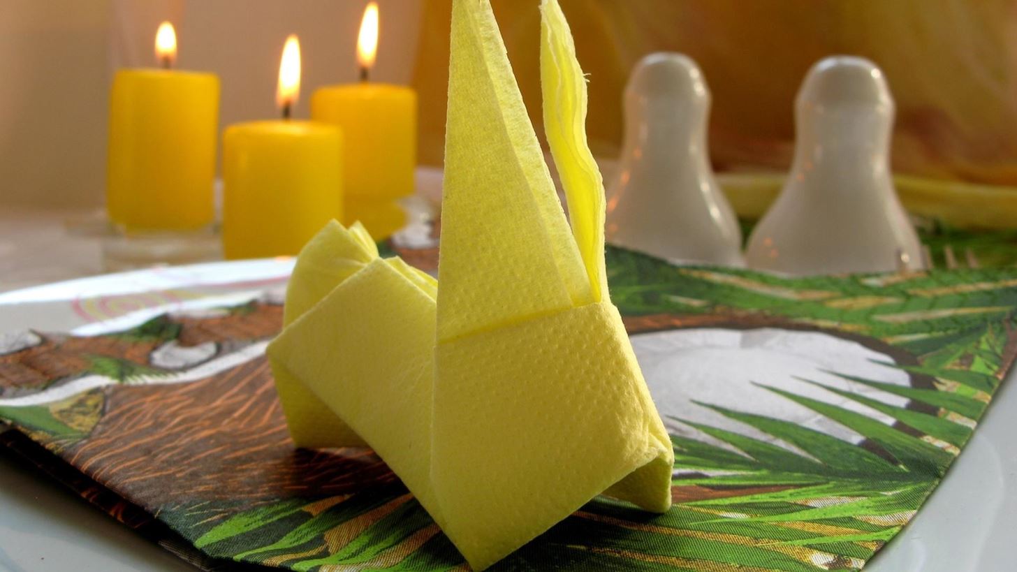 How to Make Napkins Origami Rabbit for Easter