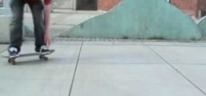 Perform a frontside shove-it on a skateboard
