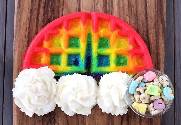 Brighten Up Your Breakfast with These Rainbow-Colored Pancake and Waffle Recipes