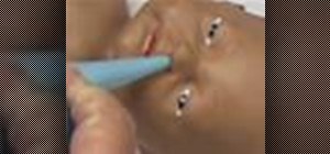 Suction a newborn baby's nasal mucus