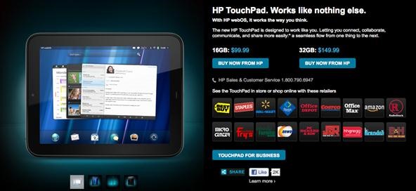HP TouchPad Tablet Discontinued – Get One Now for Just $100