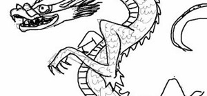 Draw a simple Japanese-style dragon (dragón)