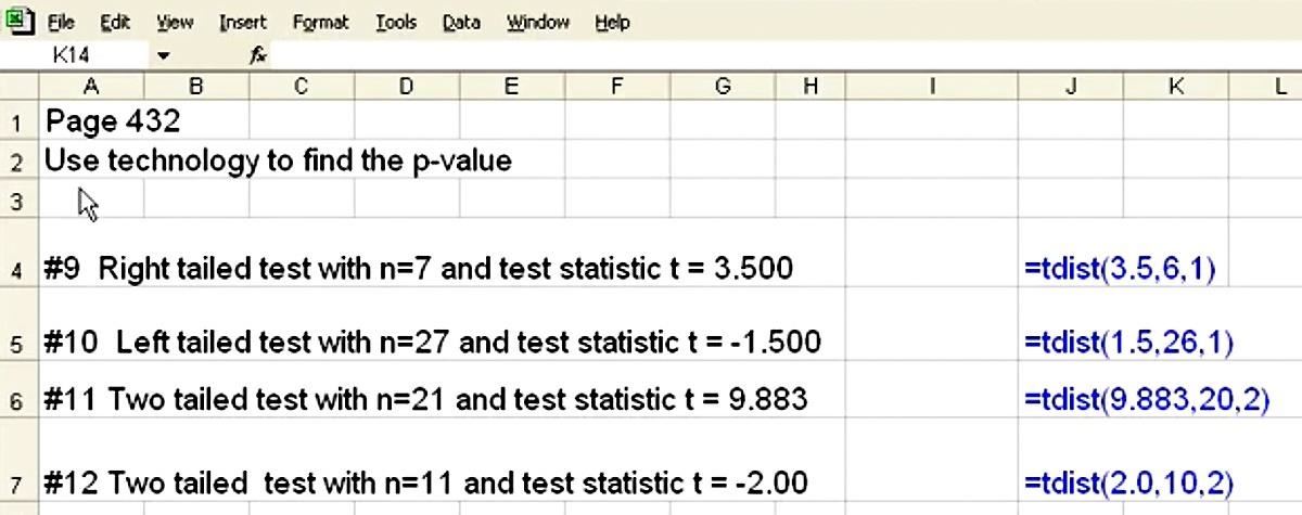 How to Find a P-Value with Excel