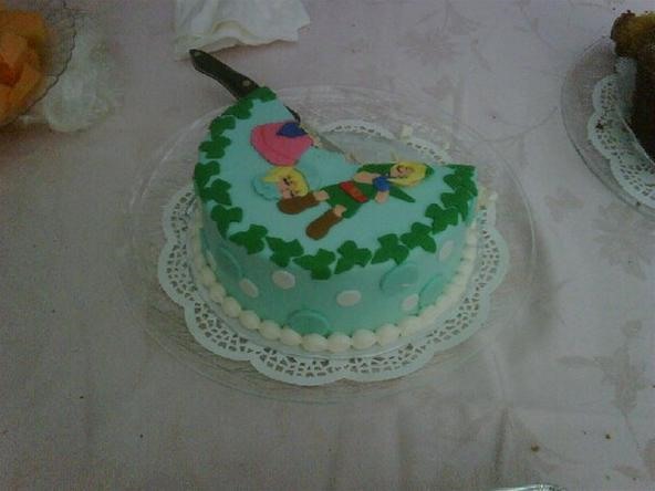Princess Zelda & Link baby shower cake