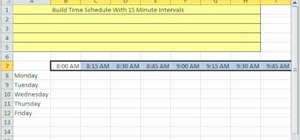 Build a 15-minute schedule in Microsoft Excel