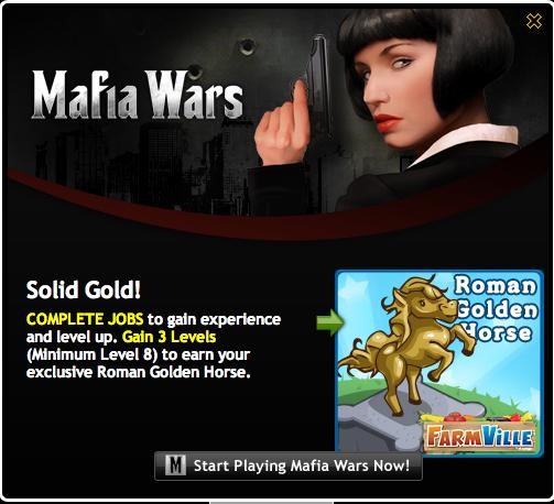 FarmVille Roman Golden Horse - Mafia Wars Promo