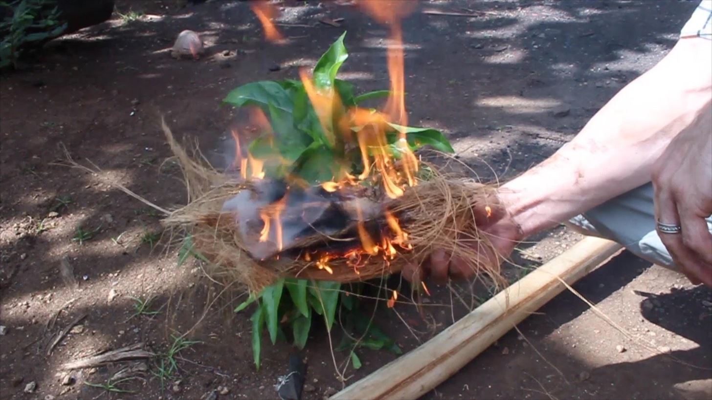 How to Make a Fire by Rubbing Two Sticks Together!