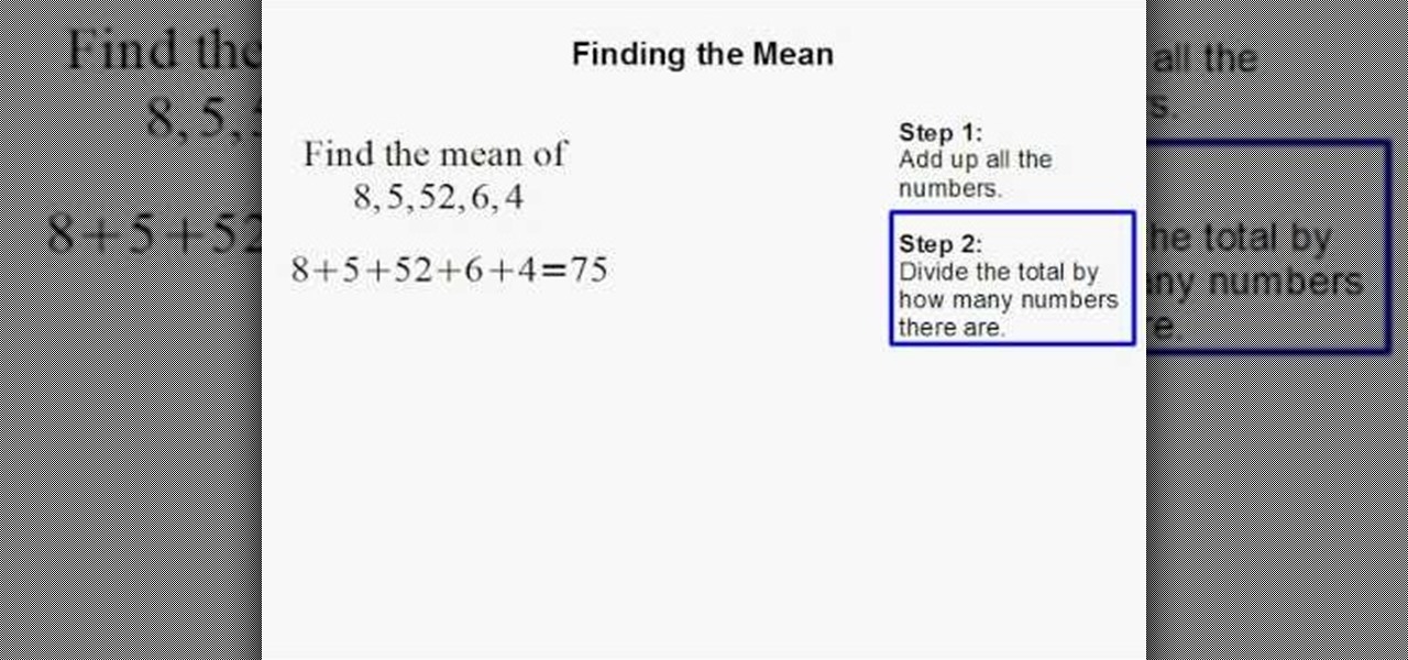 what is a mean number in math