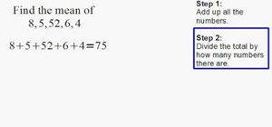 Find the mean of a set of numbers