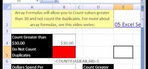 Count unique values greater than a hurdle in MS Excel