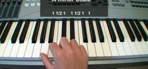 Play the A minor scale on the piano for beginners