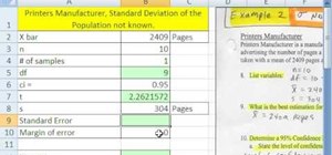 Construct confidence intervals with TINV in MS Excel