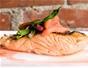 Cook grilled salmon with pickled ramps