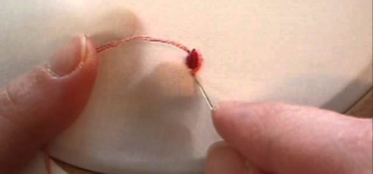 Embroider a Rose Bud Out of Bullion Knots