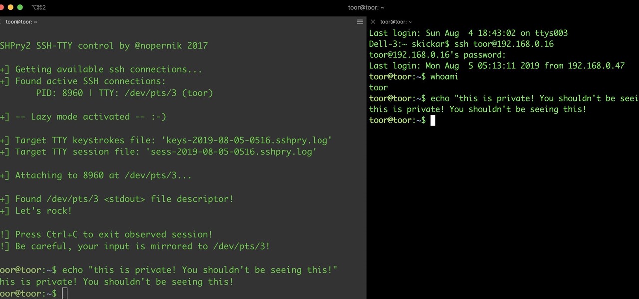 Spy on SSH Sessions with SSHPry2.0