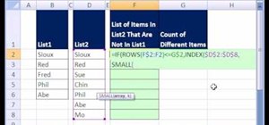 Compare two tables and list unique items in MS Excel