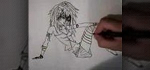 Draw a manga cute emo girl