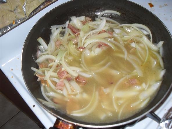 Linguine with Bacon and Onions