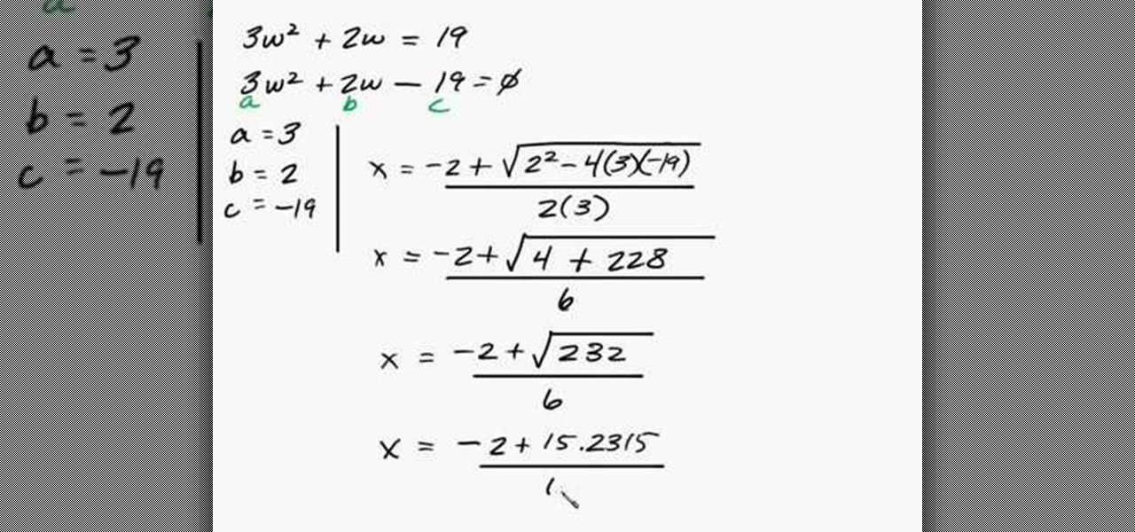 how to solve word problems in quadratic equation