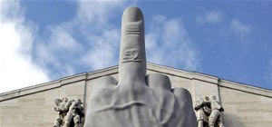 Italian Stock Exchange Commissions Giant 13-Foot Middle Finger