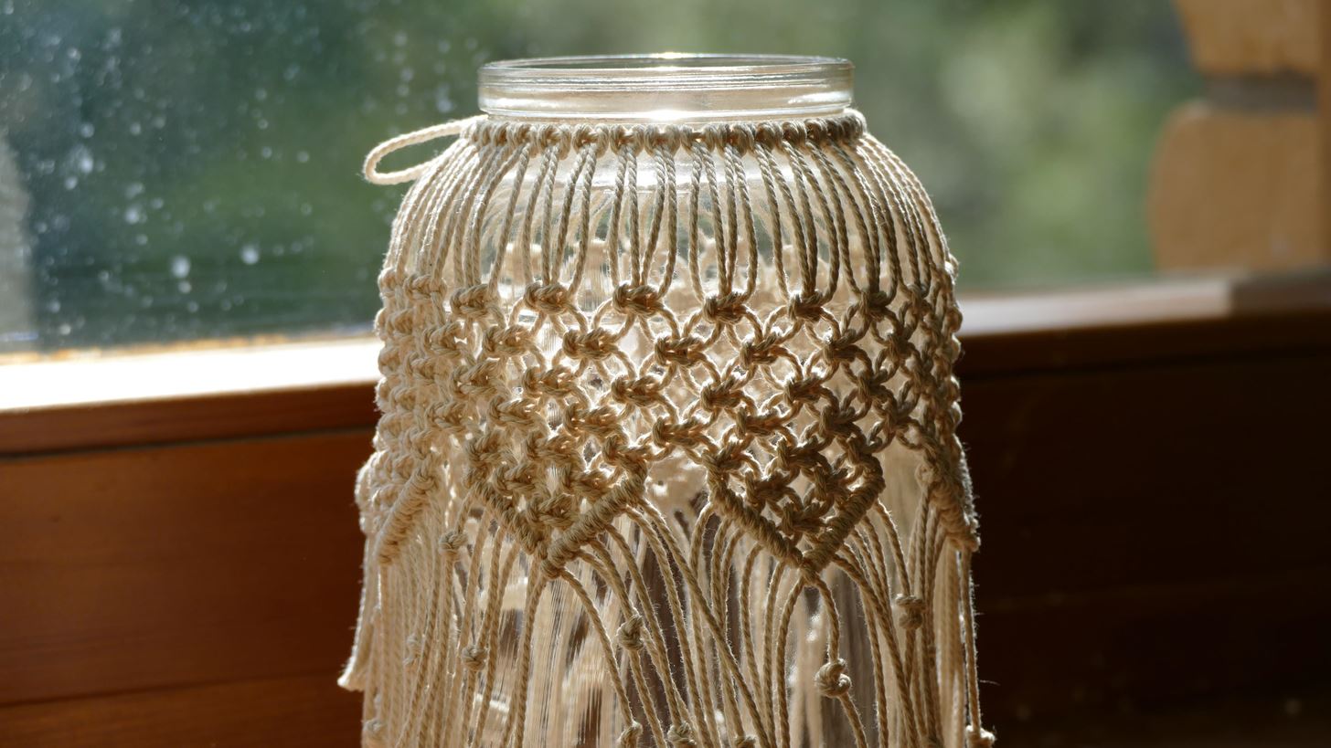 Macrame Jar Cover Candle Holder