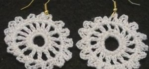 Knit delicate, doily patterned crochet earrings