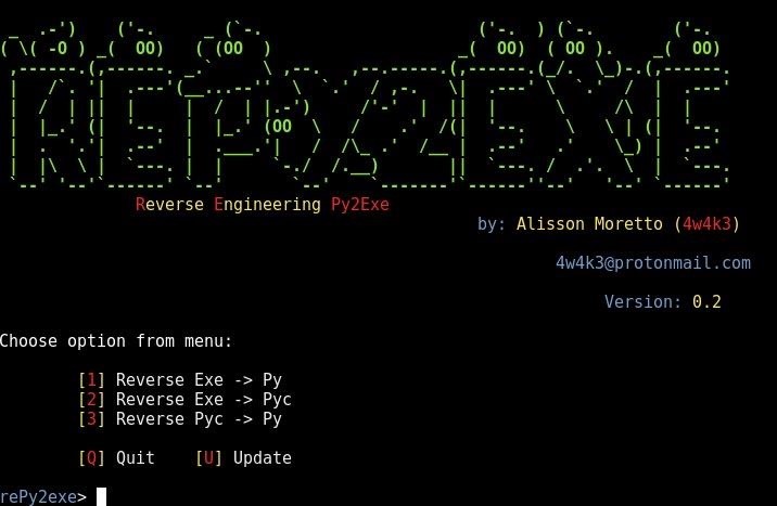 rePy2exe - a Reverse Engineering Tool for py2exe Applications.