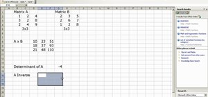 Do matrix multiplication and inverse in MS Excel
