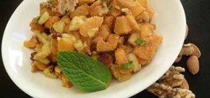 Make a healthy Indian salad sweet potato chaat