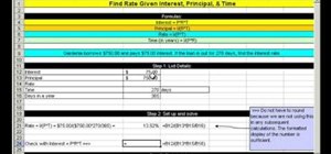 Solve an interest loan problem for part/base in Excel