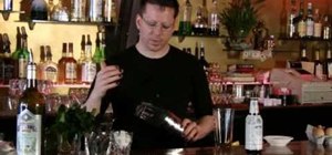 Mix a sweet and sour absinthe frappe cocktail