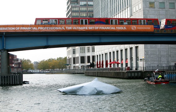 Massive Origami Boat Floats Down the Thames