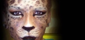 Create a Halloween leopard or cheetah face with makeup