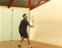 Do a Squash backhand volley, boast, drive off