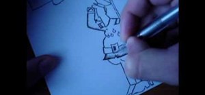 Draw a cartoon police officer or soldier