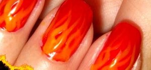 Create flame embellished nails for fall