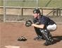 Use proper footwork as a catcher in baseball