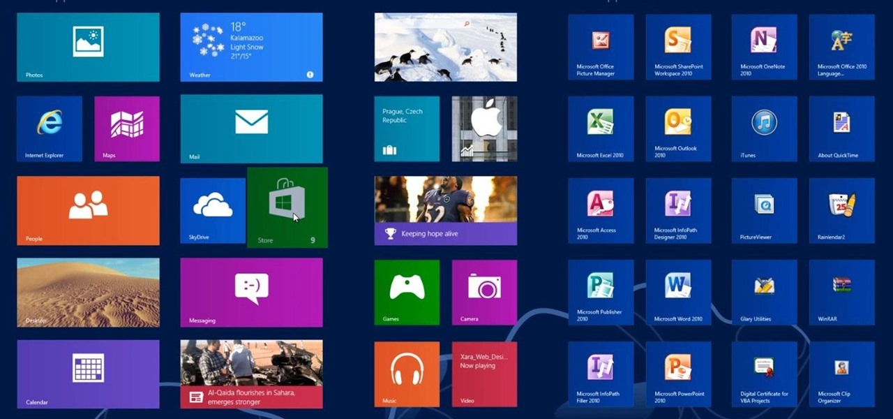 Name Groups & Rearrange Groups & Applications in the Windows 8 Metro Interface