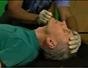 Open the airway if there is no neck injury
