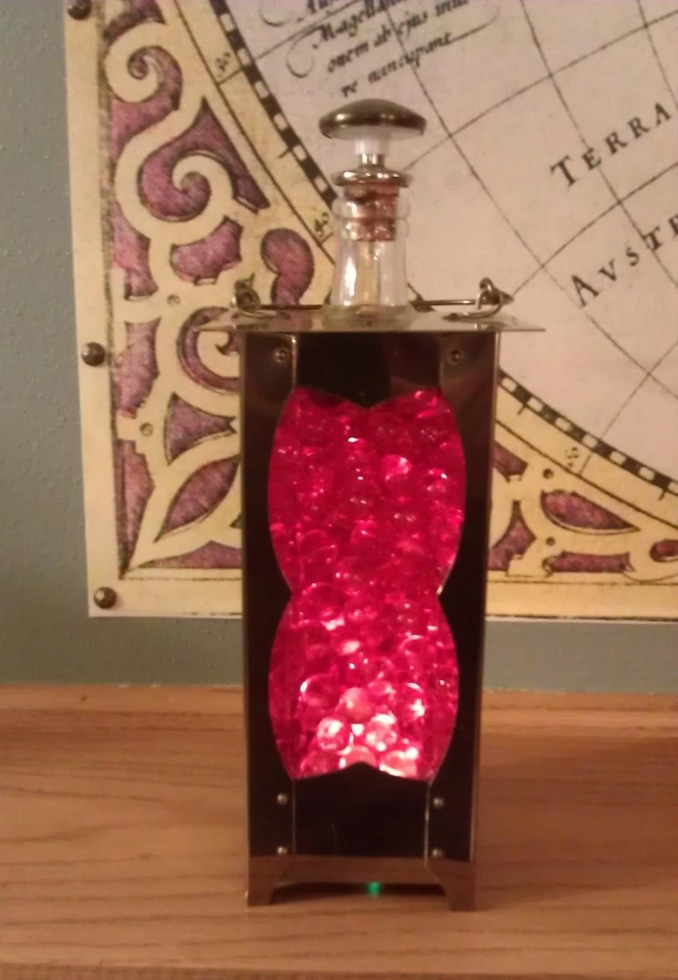 Steampunk Bottle (a Red and Malevolent Glow)