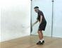 Do a squash forehand horizontal and vertical swing