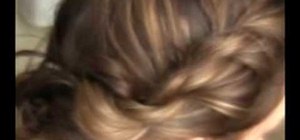 Create a quick and easy bohemian updo with a twist side braid