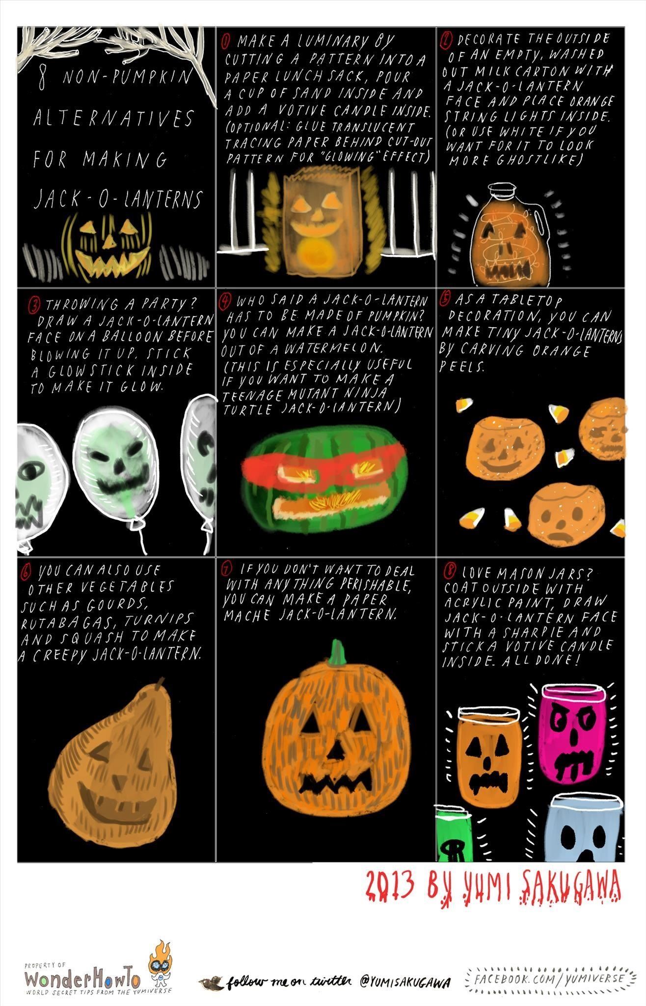 How to Make Spooky, Last-Minute Jack-O'-Lanterns for Halloween Without Any Pumpkins